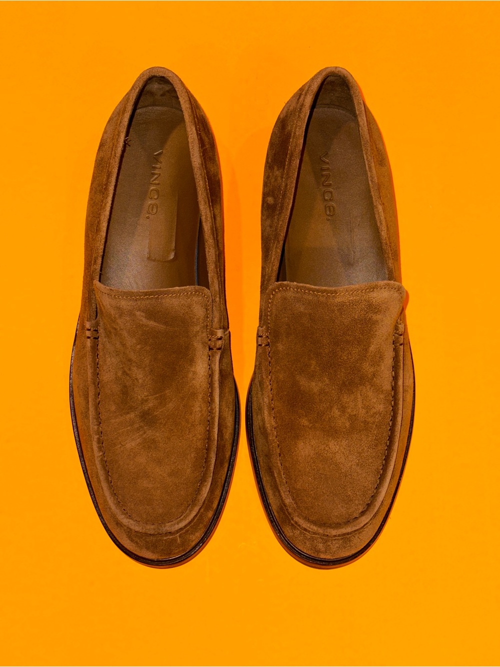 Vince Rafael $350 Retail Men Suede Brown Dress Loafers US 11.5 M EU 45.5 Slip-on